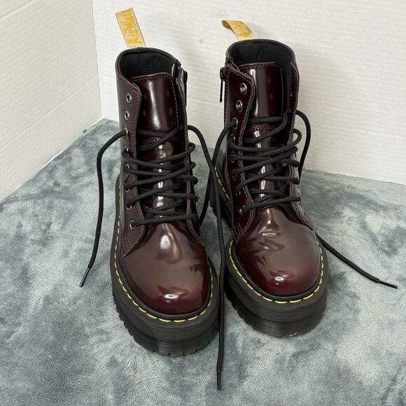 Dr. Martens Other - Dr. Martens Vegan Jadon II 8-Eye Synthetic Boot Cherry Red 6 US Women/5 US Men